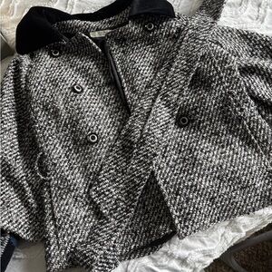 Black and White Houndstooth Coat